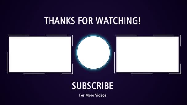 Youtube Eindscherm Animatie Van Het Eindscherm — Stockvideo