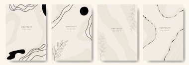Bir dizi soyut modern şablonun vektör çizimi