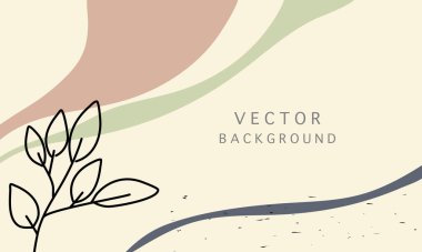 El çizimi yapraklarla soyut bir arkaplan. vektör illüstrasyonu