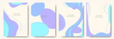 Modern soyut kapaklar seti. Moda eğilimli şekiller kompozisyonu. vektör illüstrasyonu.