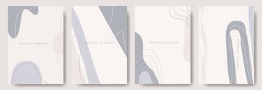 Abstract background with shapes and line art. Copy space for text. Vector illustration