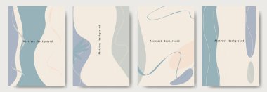 Abstract background with shapes and line art. Copy space for text. Vector illustration