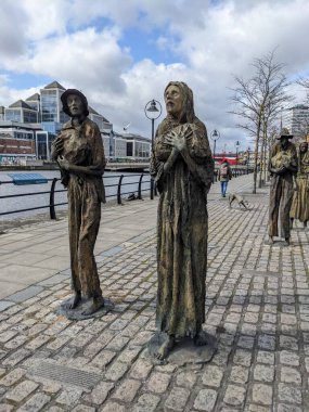 İrlanda, Dublin 'deki heykellerin manzarası 