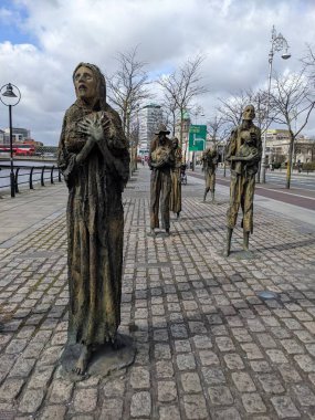 İrlanda, Dublin 'deki heykellerin manzarası 