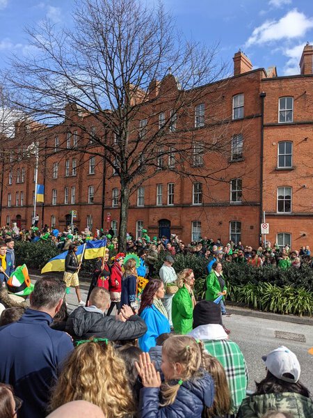 Dublin Ireland 2022 Saint Patrick Day Support Ukraine — Stock Photo, Image