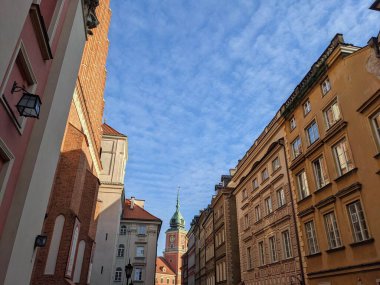 Eski kasabanın mimarisinin manzarası