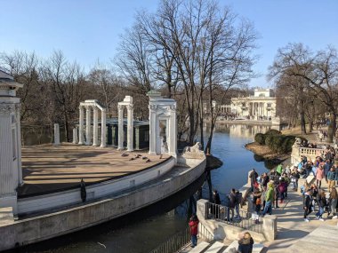 Eski harabelerdeki tavus kuşlarının manzarası