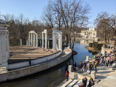 Eski harabelerdeki tavus kuşlarının manzarası