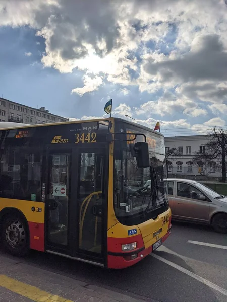 Widok Symboli Wsparcia Dla Ukrainy Wojnie Mieście Europejskim — Zdjęcie stockowe