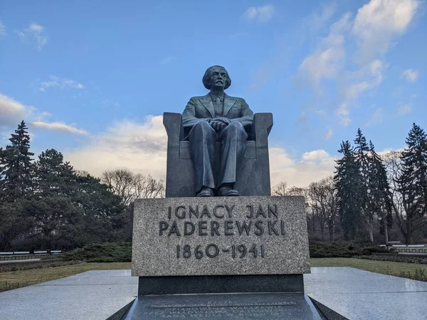 Monument Ignacy Jan Paderewski Polish Pianist Composer Statesman Public Figure — Stock Photo, Image
