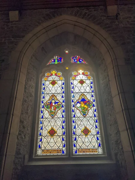 Glasfenster Swords Castle Einer Frühmittelalterlichen Burg Swords Dublin — Stockfoto