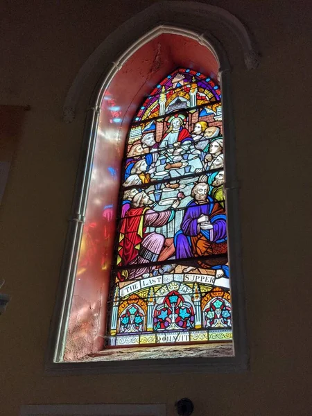Kościół Najświętszej Trójcy Moone Kildare Irlandia Witraż Henry Patrick Clarke — Zdjęcie stockowe
