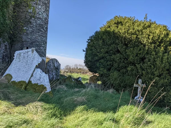 Killelan Opevněný Kostel Hřbitov Raně Středověké Irsko — Stock fotografie