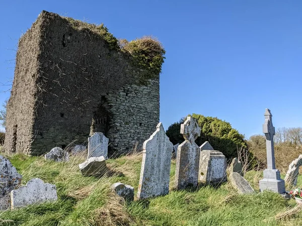 Killelan Οχυρωμένο Νεκροταφείο Εκκλησιών Πρώιμη Μεσαιωνική Ιρλανδία — Φωτογραφία Αρχείου