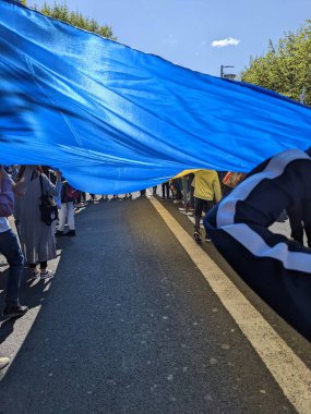 Dublin, İrlanda - 8 Mayıs 2022: Rus istilasına karşı protesto.