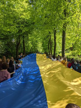 Dublin, İrlanda - 8 Mayıs 2022: Rus istilasına karşı protesto.