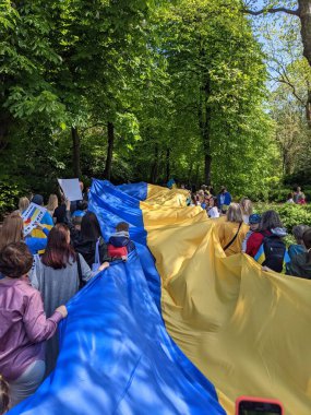 Dublin, İrlanda - 8 Mayıs 2022: Rus istilasına karşı protesto.