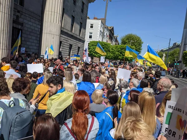 Dublin Irland Maj 2022 Protester Mot Rysk Invasion Ukraina — Stockfoto