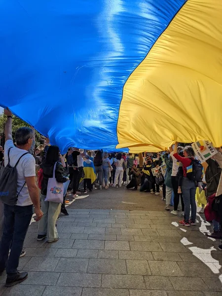 Dublin Irlandia Maja 2022 Protest Przeciwko Rosyjskiej Inwazji Ukrainę — Zdjęcie stockowe