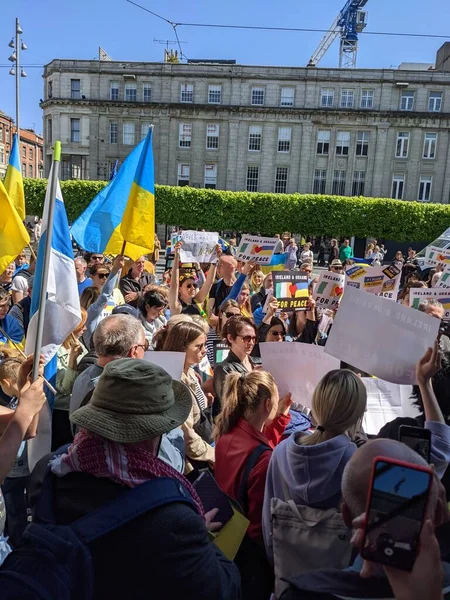 Dublín Irlanda Mayo 2022 Protesta Contra Invasión Rusa Ucrania —  Fotos de Stock