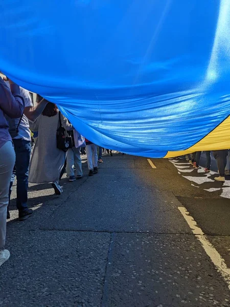 Dublin, İrlanda - 8 Mayıs 2022: Rus istilasına karşı protesto.