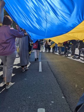 Dublin, İrlanda - 8 Mayıs 2022: Rus istilasına karşı protesto.