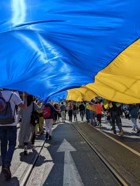 Dublin, İrlanda - 8 Mayıs 2022: Rus istilasına karşı protesto.