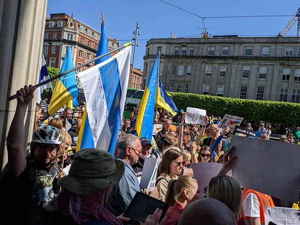 Dublin Irland Maj 2022 Protester Mot Rysk Invasion Ukraina — Stockfoto