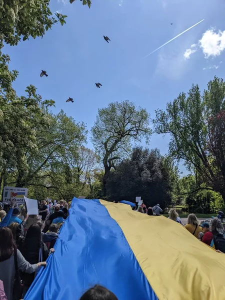 Dublin, İrlanda - 8 Mayıs 2022: Rus istilasına karşı protesto.