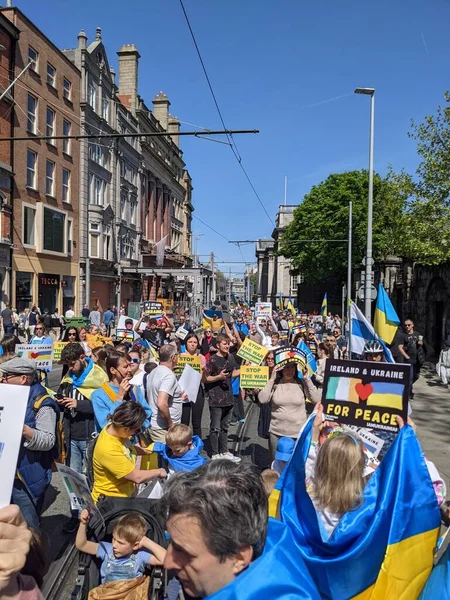 Dublin Irland Maj 2022 Protester Mot Rysk Invasion Ukraina — Stockfoto