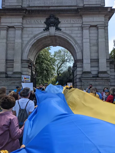 Dublin Irland Maj 2022 Protester Mot Rysk Invasion Ukraina — Stockfoto