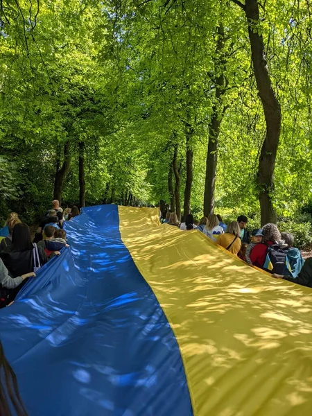 Dublin, İrlanda - 8 Mayıs 2022: Rus istilasına karşı protesto.