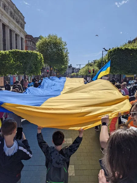 Dublin, İrlanda - 8 Mayıs 2022: Rus istilasına karşı protesto.