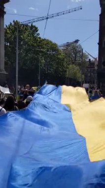 Dublin, Ireland - May 8, 2022: Protest against Russian invasion on Ukraine.