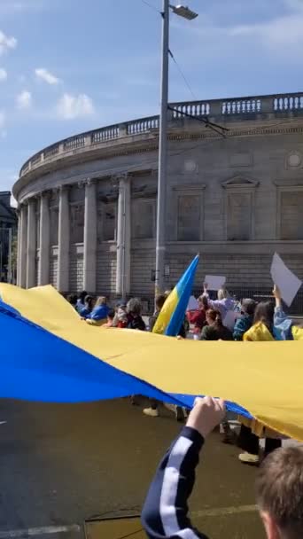 Dublin Ireland May 2022 Protest Russian Invasion Ukraine — Stockvideo