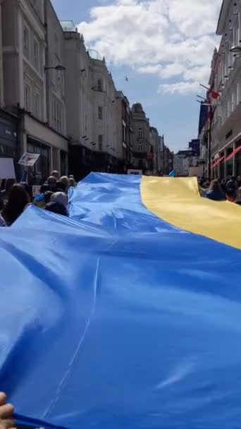 Dublin Ireland May 2022 Protest Russian Invasion Ukraine — Stok video