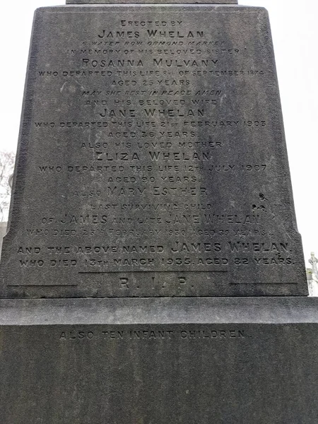 Tombstone Yakınında Glasnevin Mezarlığı Nda Dublin Rlanda Nın Önde Gelenlerinden — Stok fotoğraf