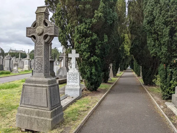 Πράσινο Δρομάκι Στο Νεκροταφείο Glasnevin Δουβλίνο Ιρλανδία — Φωτογραφία Αρχείου