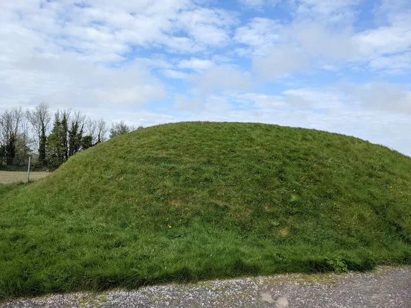 Parkta yeşil çimlerle kaplı tepe