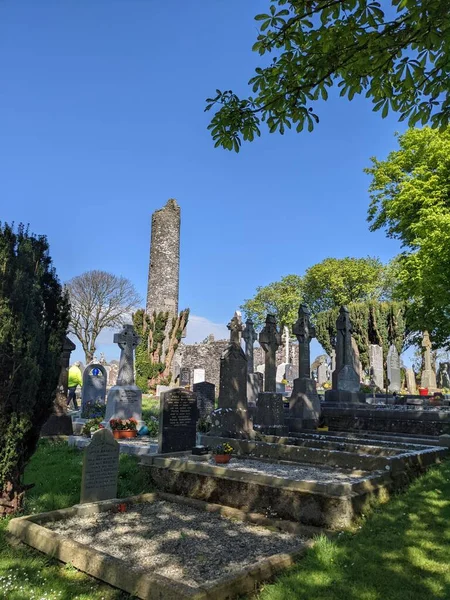 Cementerio Monasterboice Cruces Altas Una Torre Louth Irlanda — Foto de Stock