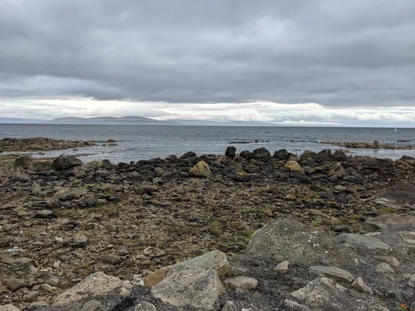 View Rocky Sea Coast Sky — ストック写真