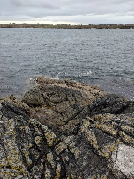 View Rocky Sea Coast Sky — 图库照片