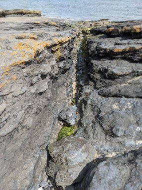 Deniz kıyısındaki kayaların manzarası