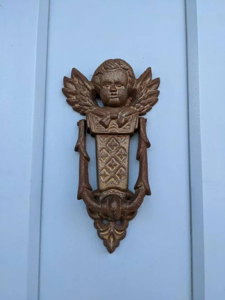 Detail Entrance Door Angel Door Handle — Fotografia de Stock