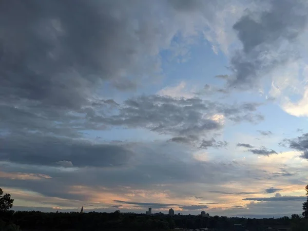 Beautiful Sunset Sky Clouds City — Stock Photo, Image