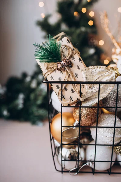 Presente Natal Ano Novo — Fotografia de Stock