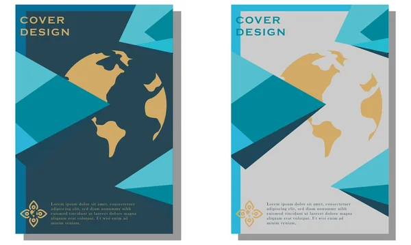 Carte Monde Fond Business Book Cover Modèle Conception Peut Être — Image vectorielle