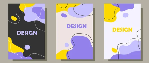 Tres Conjuntos Fondos Abstractos Para Portadas Libros Puede Aplicar Los — Vector de stock