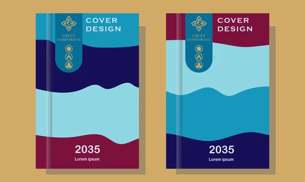 Полноцветный Дизайн Обложки Книги Настроена Помощью Брошюр Годовых Отчетов Журналов — стоковый вектор