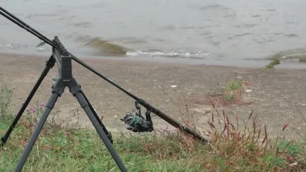 Риболовля Озері Річці Готуйтеся Наживки Рибні Приманки Рибний Стрижень Прядіння — стокове відео